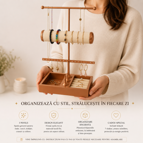 Suport Organizator pentru Bijuterii 3 Nivele – Eleganta si Ordine pentru Colectia Ta [1]