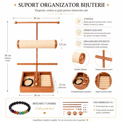 Suport Organizator pentru Bijuterii 3 Nivele – Eleganta si Ordine pentru Colectia Ta [2]