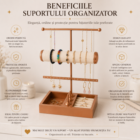 Suport Organizator pentru Bijuterii 3 Nivele – Eleganta si Ordine pentru Colectia Ta [4]