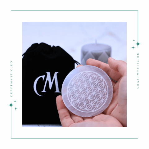 Placa din Selenit Natural pentru Curatare si Incarcare Cristale - Energie Pura [1]
