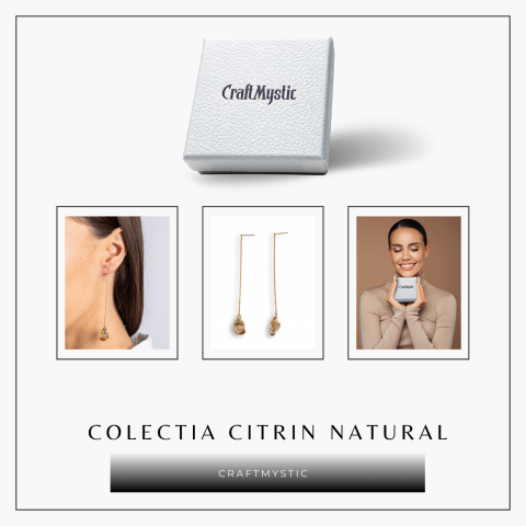 Cercei lungi pentru Vitalitate si Incredere – Piatra Citrin Naturala [7]