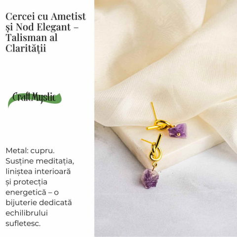 Talisman al Claritatii – Cercei cu Ametist si Nod Elegant [2]