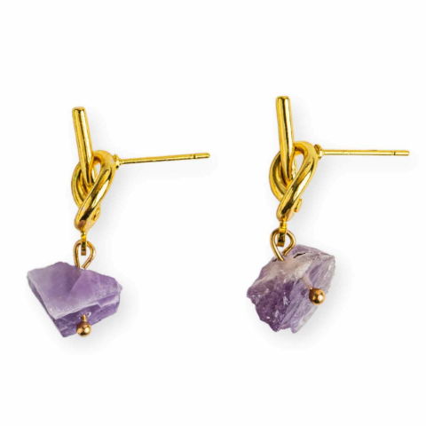 Cercei - Talisman al Claritatii – Cercei cu Ametist si Nod Elegant