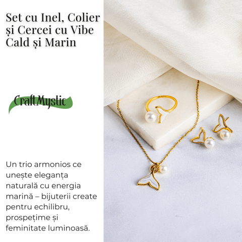 Bijuterii in armonie – Set cu Inel, colier si cercei cu vibe cald si marin [3]