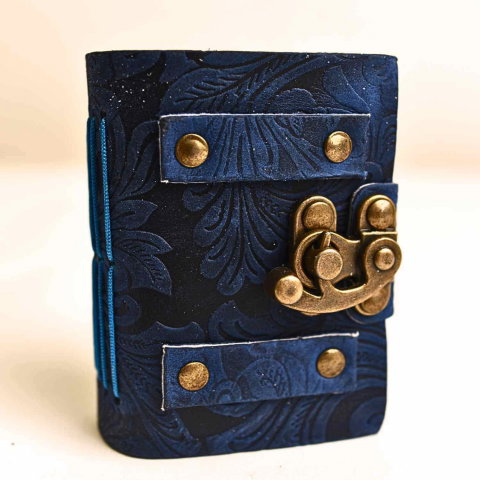 Mini Jurnal vintage din piele cu incuietoarea de epoca  – Intimitate si stil retro [14]