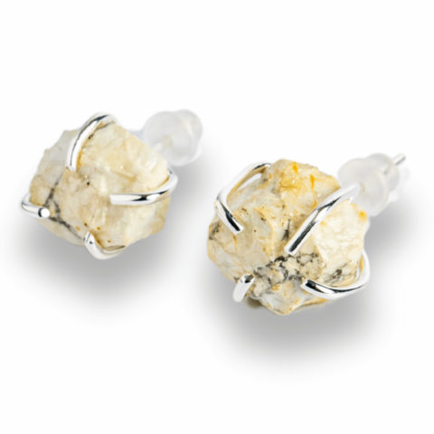 Rac - Cercei cu piatra Howlita – Minimalism cu energie linistitoare