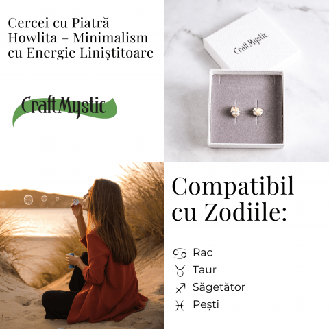 Cercei cu piatra Howlita – Minimalism cu energie linistitoare [4]