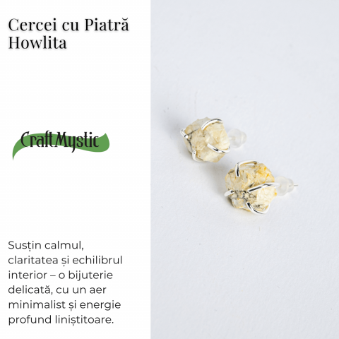 Cercei cu piatra Howlita – Minimalism cu energie linistitoare [5]
