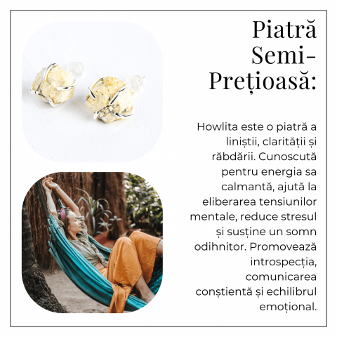 Cercei cu piatra Howlita – Minimalism cu energie linistitoare [3]