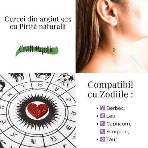 Cercei lungi din argint 925 cu pirita – Stralucire si incredere [3]