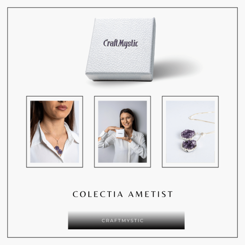 Doua cristale, o vibratie pura – Colier cu ametist pentru protectie si pace interioara [8]