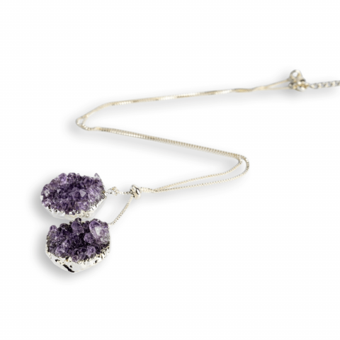 Doua cristale, o vibratie pura – Colier cu ametist pentru protectie si pace interioara [6]