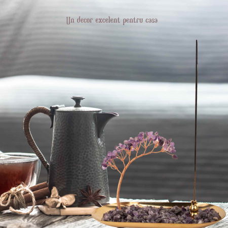 Suport pentru Betisoare Parfumate cu Arbore din Cristale de Ametist: Infuzeaza-ti Spatiul cu Energie si Parfum [3]