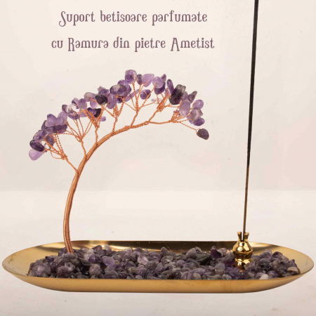 Suport pentru Betisoare Parfumate cu Arbore din Cristale de Ametist: Infuzeaza-ti Spatiul cu Energie si Parfum [5]