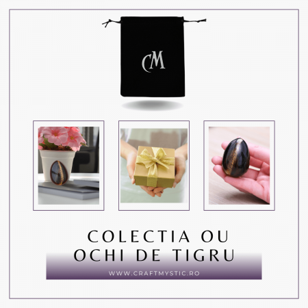 Ou Handmade de 50mm din Piatra Naturala de Ochi de Tigru [3]