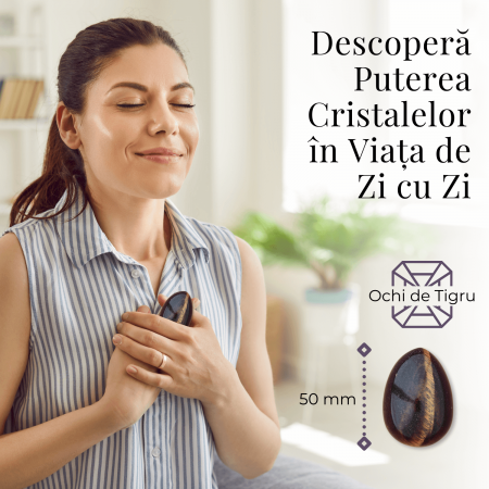 Ou Handmade de 50mm din Piatra Naturala de Ochi de Tigru [6]