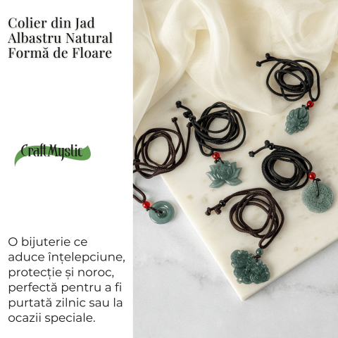 Puritate si Liniste – Colier Lotus din Jad Albastru de Guatemala [2]