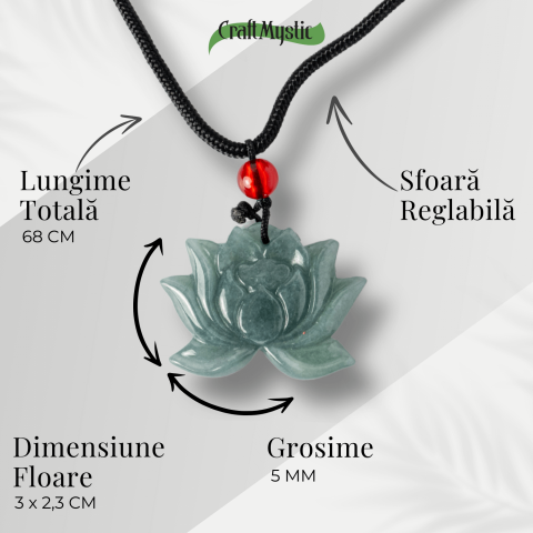 Puritate si Liniste – Colier Lotus din Jad Albastru de Guatemala [3]