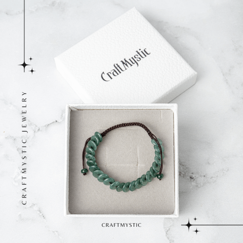 Liniste si Protectie – Bratara cu Jadit Albastru de Apa Natural din Guatemala, Margele Plate [6]