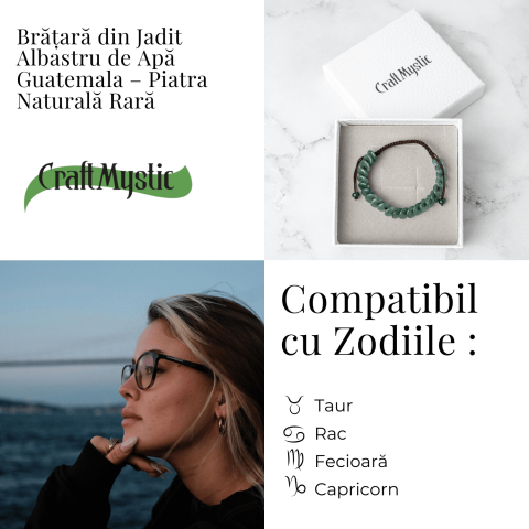 Liniste si Protectie – Bratara cu Jadit Albastru de Apa Natural din Guatemala, Margele Plate [4]