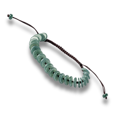 Cristale pe beneficii - Liniste si Protectie – Bratara cu Jadit Albastru de Apa Natural din Guatemala, Margele Plate