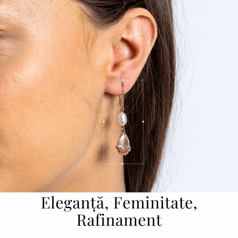 Cercei cu Perla Naturala si Zircon - Feminitate Discreta si Rafinament [1]