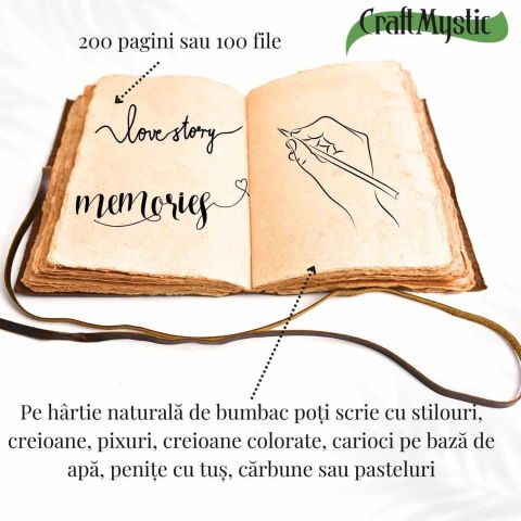 Jurnal piele naturala cu Arborele Vietii si hartie de bumbac – Creativitate si conexiune spirituala [2]