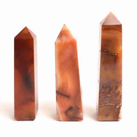 Cristale și Pietre Semiprețioase - Turn din Carneol cu 4 laturi – Energie, curaj si prosperitate