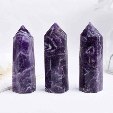 Turn de cristal semipretios vindecator hexagonal Ametist - Obelisc cu inaltimea intre 8-9 cm [5]