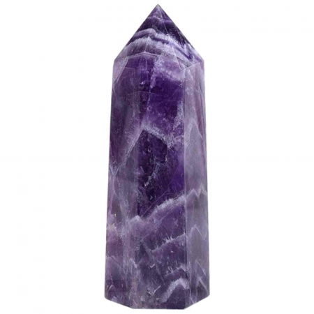 Cristale și Pietre Semiprețioase - Turn de cristal semipretios vindecator hexagonal Ametist - Obelisc cu inaltimea intre 8-9 cm