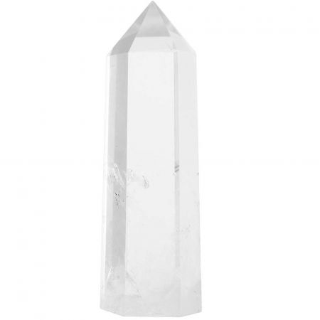 Cristale și Pietre Semiprețioase - Turn de cristal semipretios vindecator hexagonal Cuart transparent - Obelisc cu inaltimea de 10 cm