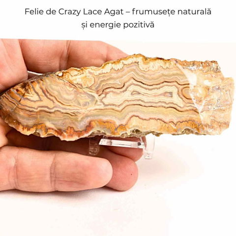 Felie din Agat Crazy Lace – Sculptata manual, energie în forma pura [3]