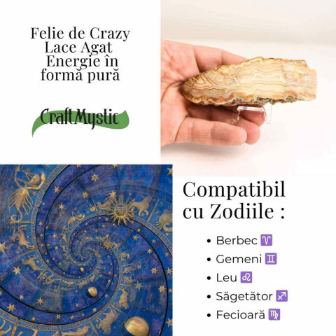 Felie din Agat Crazy Lace – Sculptata manual, energie în forma pura [4]