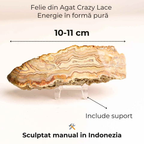 Felie din Agat Crazy Lace – Sculptata manual, energie în forma pura [1]