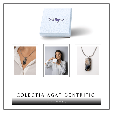 Colier Titanium cu Agat Dendritic Dreptunghiular – NaturA, Echilibru si Conexiune Interioara [7]