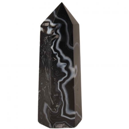 Turn din cristal natural Onyx Agat negru 9-10 cm: Un obiect elegant si puternic pentru protectie si vitalitate [5]