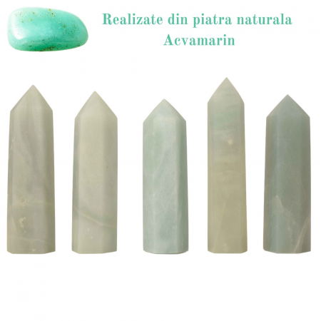 Turn din cristal natural unicat Acvamarin 9-10 cm - Cunoscut ca piatra curajului si a comunicarii clare [1]