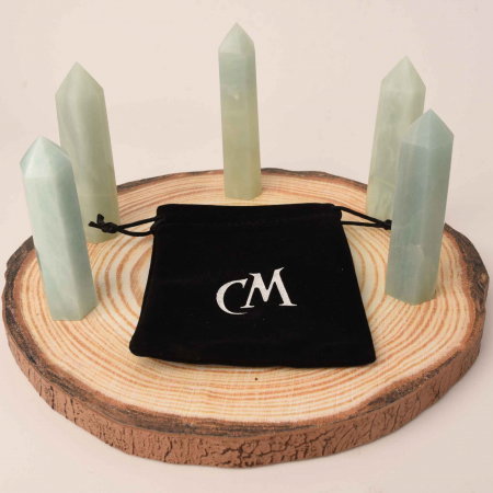 Turn din cristal natural unicat Acvamarin 9-10 cm - Cunoscut ca piatra curajului si a comunicarii clare [3]