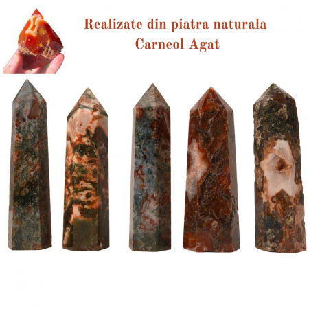 Turn din cristal natural unicat Carneol Agat 9-10 cm - Echilibru emotional, imbunatateste concentrarea [1]