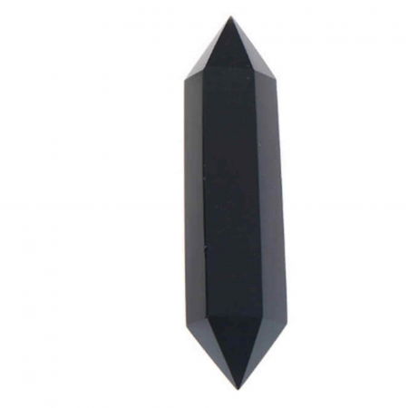 Vârfuri de Cristal - Turn Hexagonal Dublu Varf din Obsidian Negru inaltime de 7-9 cm - cristal de protectie puternic, care actioneaza ca un scut impotriva negativitatii si a stresului