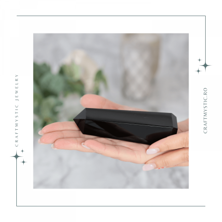 Varf din Obsidian Natural cu 4 Fatete, 10-11 cm [5]