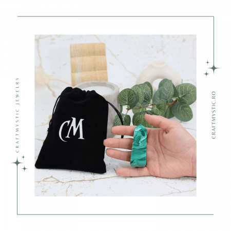 Turnulet 4 fete din Malachit H = 6-7 cm latime 2-2.5 cm 85-100 gr - Concentrare Energetica și Protectie [3]