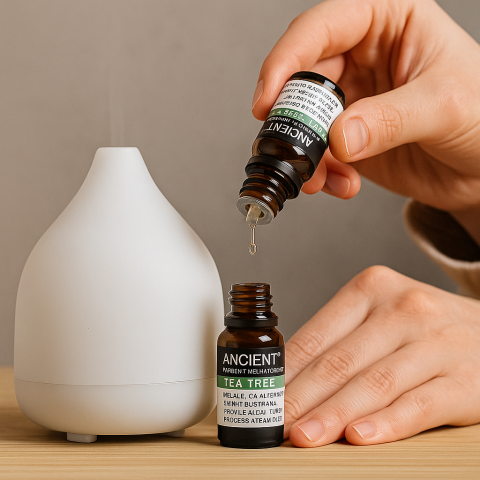 Ulei esential organic Tea Tree 10 ml (Melaleuca alternifolia) – purifiant pentru difuzor, ten si scalp (diluat) [1]