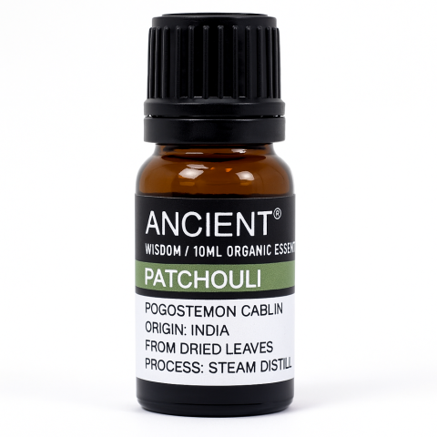 Instrumente și Accesorii Spirituale - Ulei esential organic Patchouli 10 ml (Pogostemon cablin) – aroma orientala, pentru difuzor, parfumare & masaj (diluat)