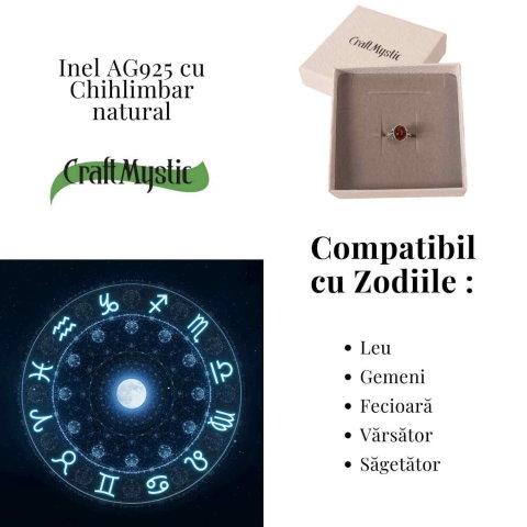 Inel din Argint 925 cu Chihlimbar Natural – Eleganta Calda si Echilibru [3]