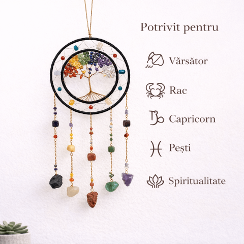 Dreamcatcher cu cele 7 chakre – un simbol al armoniei interioare si al protectiei spatiului personal [3]