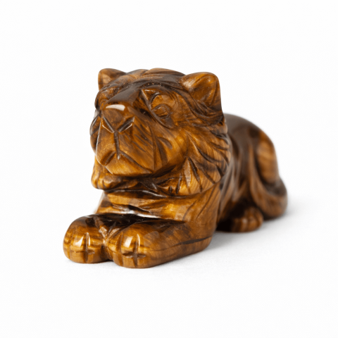 Tip Cristal - Leu Sacru din Ochi de Tigru – Putere Interioara si Protectie Energetica