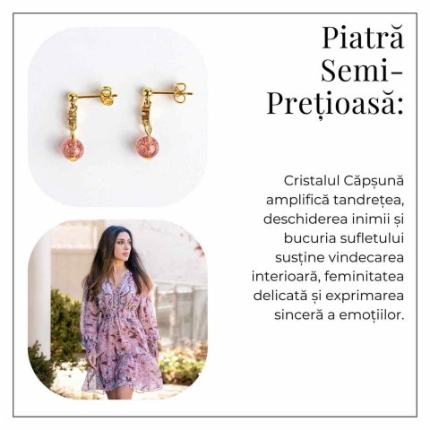 Vibratie de Iubire si Gratie – Cercei cu Cristal Capsuna [5]
