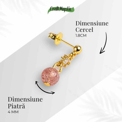 Vibratie de Iubire si Gratie – Cercei cu Cristal Capsuna [3]