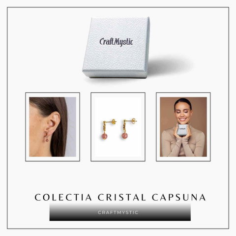Vibratie de Iubire si Gratie – Cercei cu Cristal Capsuna [7]